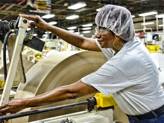 headshot of Novolex paper plant worker