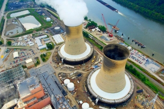 photograph of cooling towers
