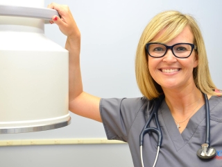 doctor with ct scanner