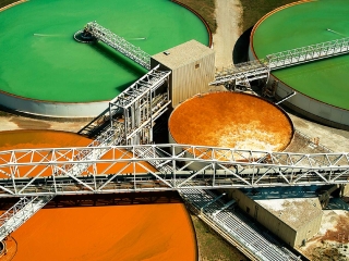 photograph of chemical vats from above,arizona