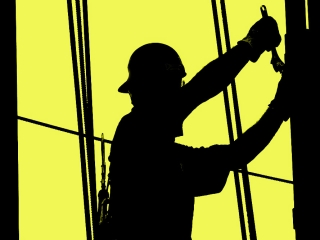 headshot of a hard hat worker silouette,arizona