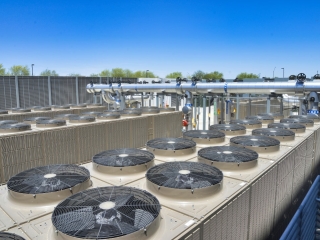 photograph of cooling Fans on rooftop