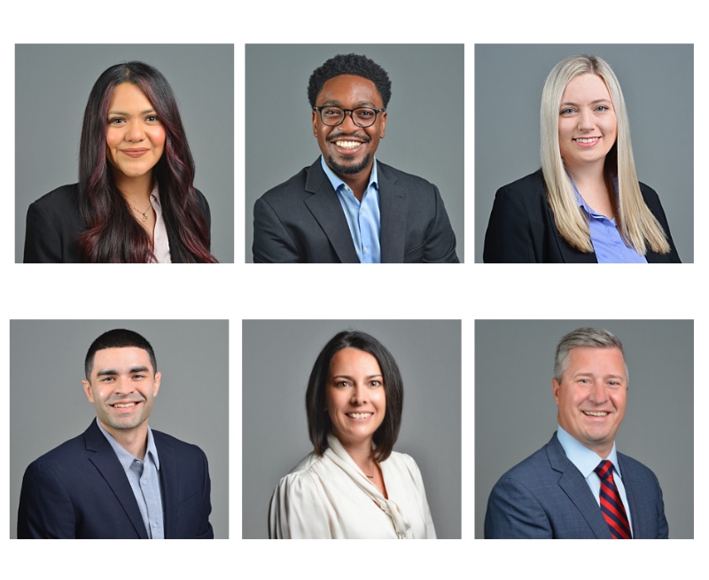 Composite of work team headshots showing company employees